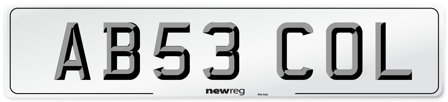 AB53 COL Number Plate from New Reg